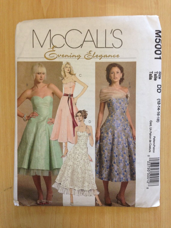 McCalls Sewing Pattern 5001 Misses/Miss Petite Lined Dresses and Wrap Size 12 - 18 Uncut Sale
