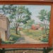 Vintage Paint by Numbers PBN Finished Countryside Rural Down a Country Lane Farm with Barn Framed Painting Picture