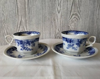 Two cups and saucers Grape Keinan China