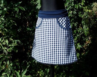 Skirt checkes VRONI Vichy rock Blue White Lady rock blue white