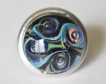 Collectable Artisan Handmade Lampwork Glass Snap Charm - Interchangeable Jewellery - Snap, Popper, Chunk, Button