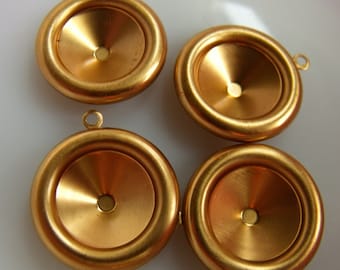 Brass 18mm Rivoli Settings Single Loop 4 Pcs