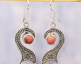 Pink Opal Earrings & Sterling Silver Dangle Earrings AE946 The Silver Plaza