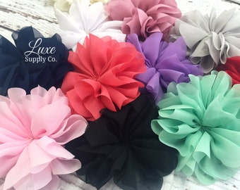 CLEARANCE Twirl Ballerina Flowers 3.2 inch - GRAB BAG: Random Assortment of Colors Scalloped Ballerina Fabric Flowers