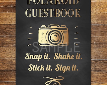 Polaroid Guest Book, Birthday Party Photo Guest Book Sign, Photo Guestbook, Photo Guestbook Sign, Photo Guest Book Wedding PRINTABLE