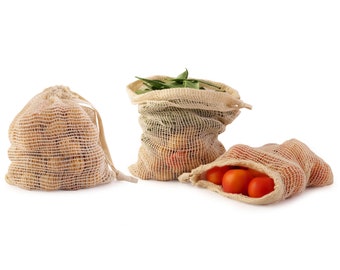 Mesh Produce Bag' Reusable Cotton Bags' Mesh Bag' Organic Grocery Bag' Cotton Produce Bags' Reusable Mesh Produce Bag