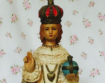 Vintage Infant Jesus of Prague Statue
