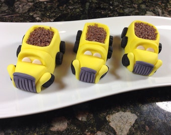 Edible Fondant dump truck Toppers / truck toppers/ truck / dump truck topper / dump truck cupcake topper / truck favors / truck printables