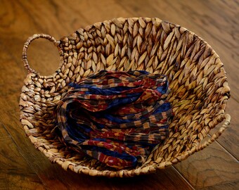 Silk Ribbon – Sari Silk – Hand Dyed – 5 yards – Navy Blue - Recycled Ribbon - OOAK - Gift Wrap - Jewelry Ribbon - Wrap Bracelet - Tassel DIY
