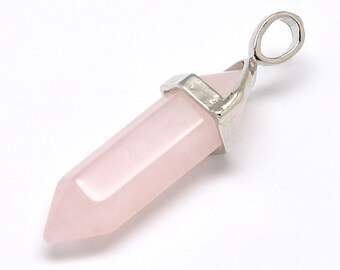 Gemstone Rose Quartz Pendant - 1 PC