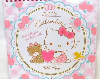 Sanrio Hello Kitty Wall Calendar 2018 + Stickers - ハローキティ ウォールカレンダー