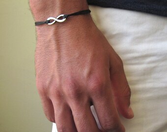 Infinity Bracelet For Men - Friendship Bracelet - Cord Bracelet - Mens Bracelet - eternity bracelet - friend bracelet - anniversary gift