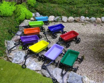 Colorful Wagon Miniature Toys for Fairy Garden or Dollhouse