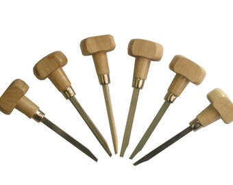 Uhrmacher Juweliere Stichel 6pc Set mit Holzgriff. (M0095) Kostenlose UK Porto.