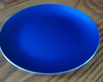 Beautiful 1960s blue enamel Emalox Norway small plate