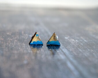 minimal modern studs , small earring posts , geometric gold studs , tiny geometric studs
