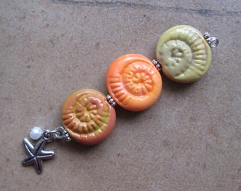 Lampwork Beads - SueBeads - Ammonite Beads - Ammonite - Bead Set - Glass Bead Set - Handmade Lampwork Beads - SRA M67