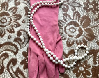 50s Formal Gloves, Driving Gloves, Vintage Gloves, Pink, 1950s, 50s Gloves, Ultrasuede, Size Medium, Mid Century, Womens Gloves, Pink Gloves