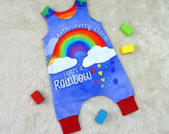 Rainbow Baby Romper, rainbow romper, newborn romper, girls boys romper, Jersey Dungarees, Baby Romper, new baby gift, gender neutral, pride