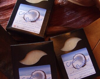 COCOA BUTTER All Natural Most Cocoa Butter in a Bar 5 oz Large Handmade Soap Bar (Vegan Friendly)