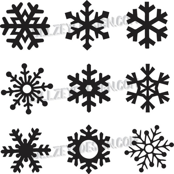 9 unique snowflakes vector snowflakes eps snowflakes svg