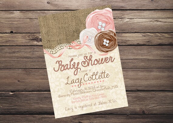 Items similar to Rustic Burlap Country Lace Roses Baby or ...