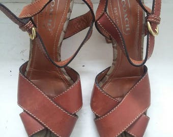Coach brown leather sandals