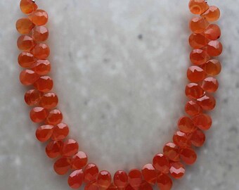 Carnelian Almond Briolette 5mm x 7mm Semi-Precious Gemstones