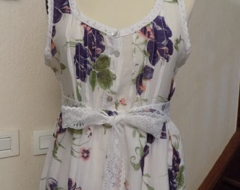 Printed silk and viscose dress