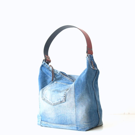denim bag with leather strap Tote bag Bags & Purses