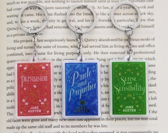 Jane Austen Book Charm Keychain Jane Austen Pride & Prejudice Gift
