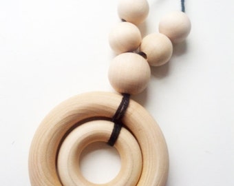 Nursing necklace/Montessori Jewelry/Breastfeeding Necklace/Baby Shower Gift/woodenTeething Toy
