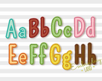 BX format included! Narrow Applique Alphabet Font Machine Embroidery Design 6 sizes AL040