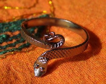 Foot ring / toe Bell metal snake silver toe ring