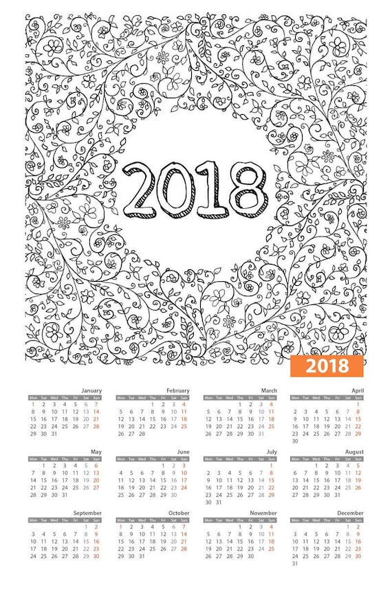 year to a page calendar