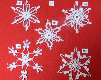 PDF Patterns for 5 Crocheted Snowflakes - set 31