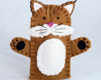 Bobcat finger puppet, felt finger puppet, bobcat felt finger puppet, finger puppet, bobcat finger puppet, bobcat, cat, cat finger puppet