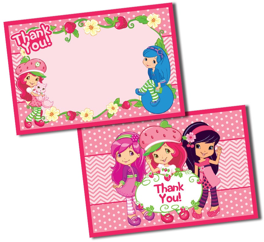 strawberry shortcake thank you cards