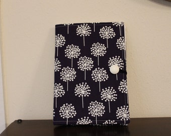 List Taker Notebook/Journal-Navy With White Flowers