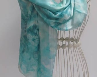 Unique hand painted silk scarf, hand painted silk scarves, scarf, unique gift scarf, gift for her, gift scarf, Silk scarf, scarf