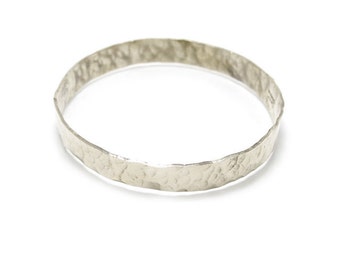 Hammered Silver Bangle - Simple Silver Bangle - Textured Bangle - Hammered Sterling Bangle - Textured Nickel Bangle - Plain Bangle Bracelet