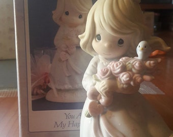 1991 Precious Moments - Limited Edition - Retired - Collectible Porcelain Figurine - "You are My Happiness"