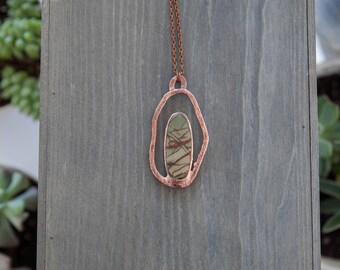 Jasper Pendant / Copper Electroformed Pendant