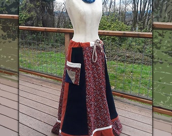 Handmade Hippie ALL Corduroy ~Panel~ Patchwork Skirt ~Size Medium~