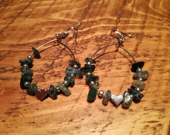 Crystal Earrings - Dark Jade