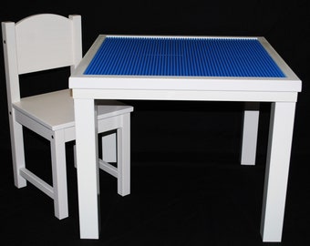 white LEGO Table with Chair