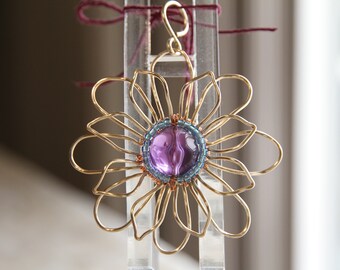 Flower Wire Wrapped Pendant