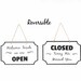 Open Closed Reversible Sign Office Decor Business Plaque