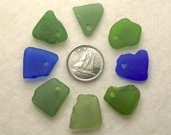 Genuine Sea Glass, Drilled Sea Glass, Sea Glass Beads, for Jewelry Making, Top Drilled, Beach Glass Charms