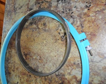 3 Vintage Hoops - 1 is a Tri-Chem Painting spring hoop - Plastic 10" hoop and 6" metal cork base hoop